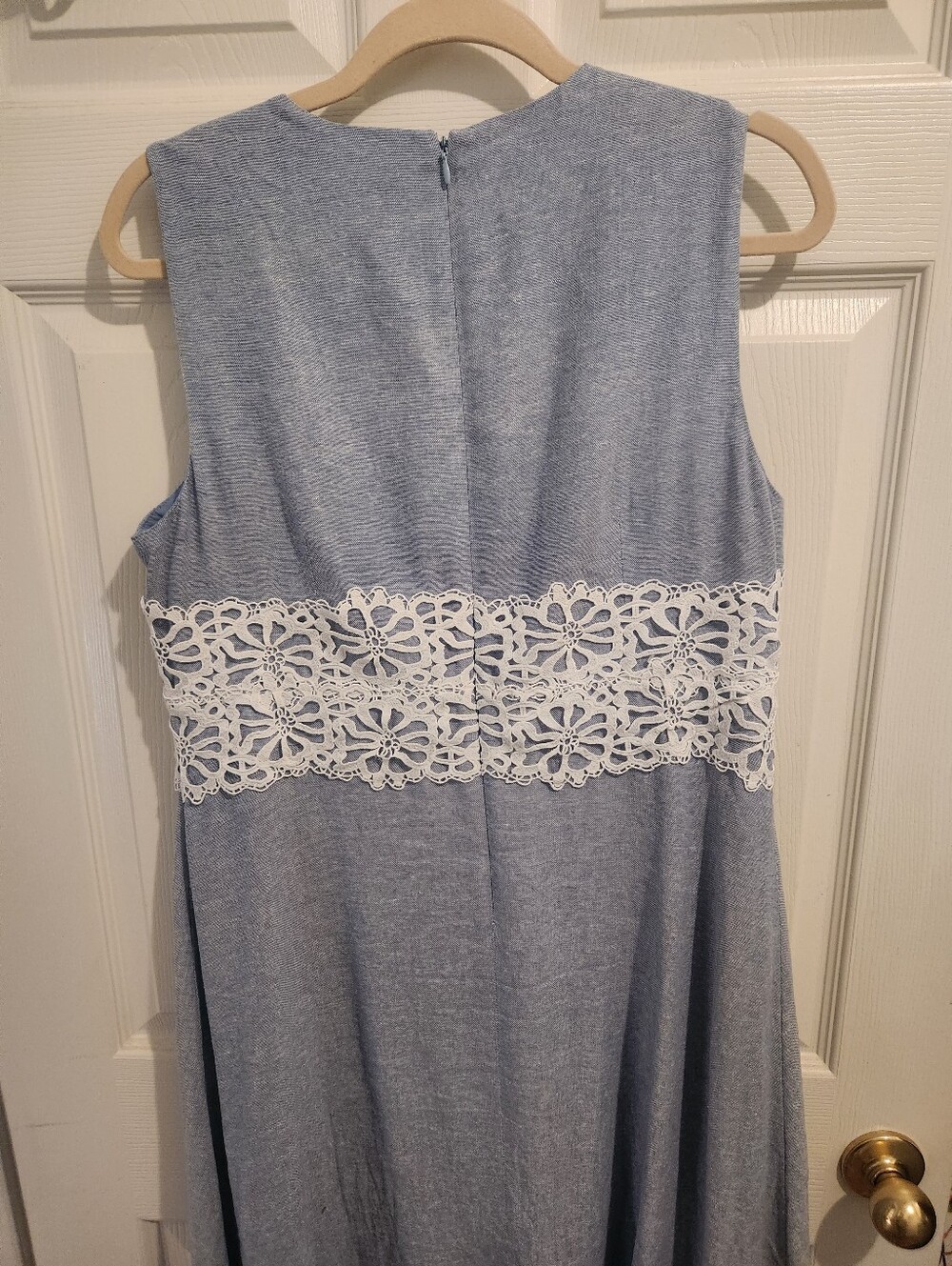 Anne Klein Linen Blend Lace Trimmed ALine Midi - Picture 4 of 6